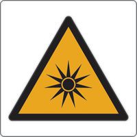Cartello di pericolo - Radiazioni ottiche - Alluminio