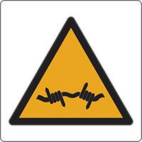 Cartello di pericolo - Filo spinato - Alluminio