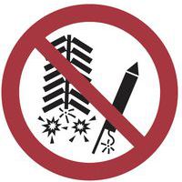 Cartello di divieto - Non accendere fuochi d'artificio - Alluminio