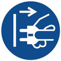 Cartello di obbligo - Staccare la presa di rete - Alluminio