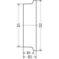 B1: larghezza taccaB2: larghezza totaleD1: ØD2: Ø totale