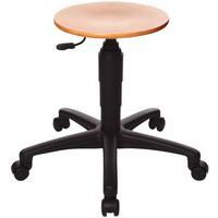 FreekyFit Sgabello Da Officina Con Schienale Regolabile - Sedile Girevole 360° Con Maniglia In Gomma NBR - Capacità 136 Kg - Altezza 65-82 Cm - Nero