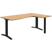 scrivania compatta asimmetrica piedi fissi