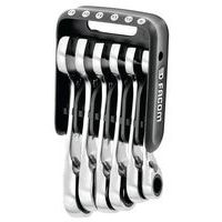 Set di 6 chiavi miste a cricchetto corte con custodia tascabile