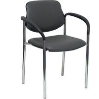 Sedia per riunioni Villalgordo similpelle braccio nero - Piqueras y crespo