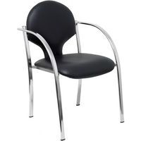 Sedia da riunione Hellin in similpelle cromata - Piqueras y crespo