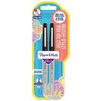 Lotto di 2 penne con punta in feltro Flair ™ Ultra Fine con inchiostro nero - Paper Mate®