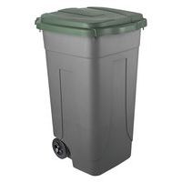 Heidrun Bidone Universale 75 L – Plastica Antiurto, Coperchio Con Ganci, Maniglia Centrale, Ø 55 Cm, Alto 65 Cm, Nero/Azzurro/Rosso