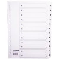 Intercalari con linguette plastificate - 12 linguette 12, A4