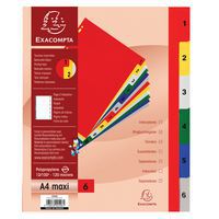 Intercalari numerati in polipropilene 6 posizioni A4 maxi