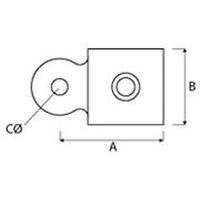 Dimensioni del tubo	A        B      CØ 27 mm         56      39    10Ø 42 mm         75      45    10Ø 48 mm         75      45    10