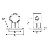 Dimensioni   D 	E 	F 	A 	B 	C Ø 27 mm 	45 	8 	5 	76 	57 	55 Ø 42 mm 	48 	10 	10 	112 	84 	60 Ø 48 mm 	54 	10 	10 	112 	80 	68