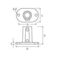 Dimensioni	D 	E 	F 	A 	B 	C Ø 27 mm 	76 	11 	8 	112 	76 	64 Ø 42 mm 	88 	14 	10 	144 	102 	80Ø 48 mm 	88 	14 	10 	156 	117 	92
