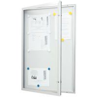 Bacheca Chiusa Per Esterni 91,4x61 Cm Con Porta In Acrilico E Sughero | Espositore Da Parete Antitempo Con Cornice In Alluminio Nero