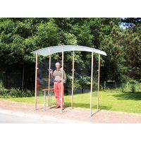 riparo fumatori 2 m² isolato, montanti in legno