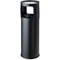 Pattumiera In Acciaio Inox Con Posacenere Da 30L - Secchio Rifiuti Per Esterno E Balcone, Nero 62cm - 4