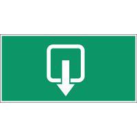 Cartello di evacuazione-emergenza - Ascensore per evacuazione ai piani inferiori - Adesivo