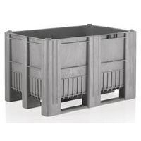 Cassa-pallet in plastica monoblocco - Grigio - 3 pattini