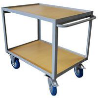 Carrello per officina a 2 ripiani in legno - Portata da 200 a 500 kg