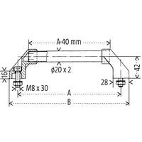 A : interasse fori d'ancoraggioB : lunghezza