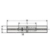 H: lunghezza totaleD: Ø asse
