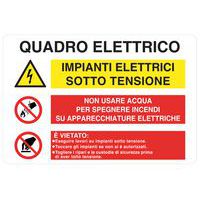 Cartello di pericolo - Quadro elettrico, impianti sotto tensione