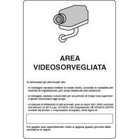 Cartello di videosorveglianza - Area videosorvegliata (con legge)