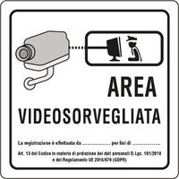 Cartello di videosorveglianza - Area Videosorvegliata