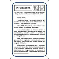 Cartello Informativa art. 13 del Codice in materia di protezione dei dati personali