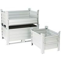 Cassa-pallet impilabile e incastrabile - Parete piena - Su piedi - 1 parete ribaltabile