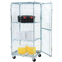 Roll Container électrogalvanisé Carmeccanica – 805 X 710 X 1800 Mm, 4 Roues (2 Fixes, 2 Pivotantes), Capacité 600 Kg, Idéal Stockage Atelier
