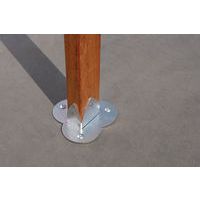 montante in legno con base metallica zincata