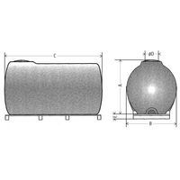 A: altezza totaleB: larghezza totaleC: lunghezza totaleD: orifizio di riempimento