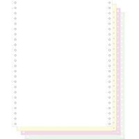 Fogli elenco carta autocop. bianco/giallo/rosa/verde, 4 copie, banda staccabile