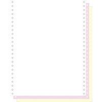 Fogli elenco carta autocop. bianco/rosa/giallo, 3 copie, banda staccabile