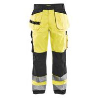 Pantaloni per artigiano ad alta visibilità giallo fluorescente/nero