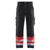 Pantaloni ad alta visibilità nero/rosso fluorescente