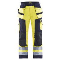 Pantalone artigiano multinorma giallo/blu, tasca sulla gamba con patta