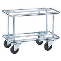 Pianale su rotelle alto in filo d'acciaio - Per contenitori a norma europea - Portata 300 kg