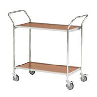 Base carrellata finitura grigia due maniglie - 2 ripiani - Portata 150 kg