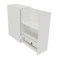 Cassettiera bianca ad apertura laterale a destra - Altezza 115 cm - Cassetti fissi + 1 telescopico.