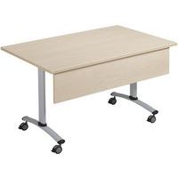 Tavolo con piano laminato quadrato Axe+pannello di fondo - Manutan Expert