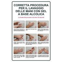 Cartello di indicazione - Procedura lavaggio mani con gel a base alcolica