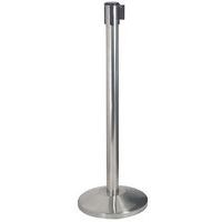 Paletto acciaio inox finitura spazzolata con nastro giallo/nero - 2,7 m