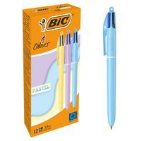 Penna a sfera BIC 4 colori pastello, corpo color pastello - 3 colori assortiti - Bic