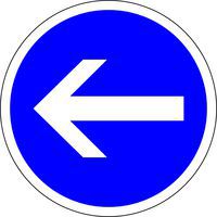 Cartello di segnalazione B21.2 Direzione obbligatoria a sinistra - Kelias