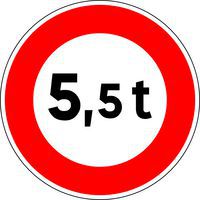 Cartello di segnalazione B13 Transito vietato ai veicoli superiori a 3,5 t - Kelias