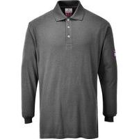 Polo manica lunga antistatica ignifuga grigio - Portwest