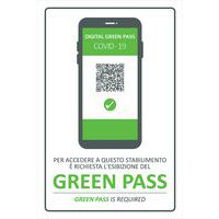 Cartello di indicazione - Accesso con Green Pass