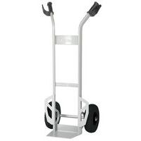 CARRELLO A MANO PORTA PACCHI IN ACCIAIOVERNICIATO CON RUOTE PNEUMATICHE E PALA FISSA DIM. 45x108